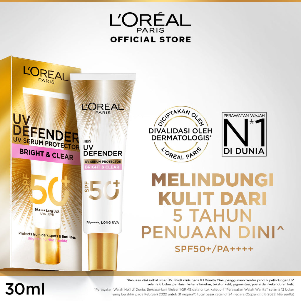 L'Oreal Paris UV Defender SPF 50+ PA++++ 30ml - Long UVA Skincare L'Oreal Untuk Melindungi Kulit Dari Tanda Penuaan Oleh Sinar UV