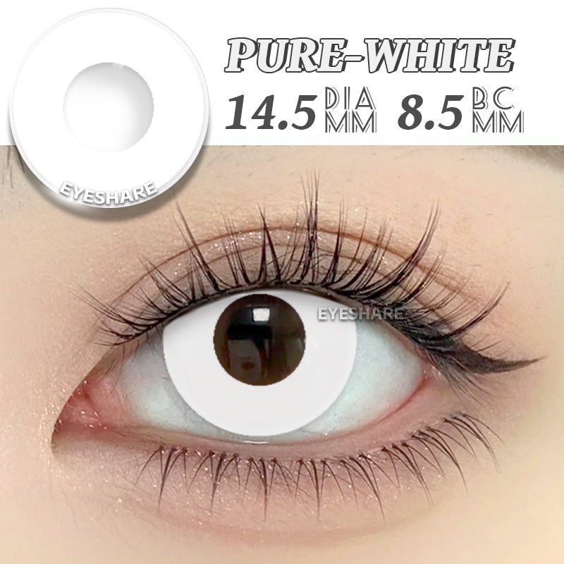 Eyeshare Softlens 14.5MM 1Pasang Lensa Kontak Putih Buta Putih Cosplay Mata Halloween Softlen