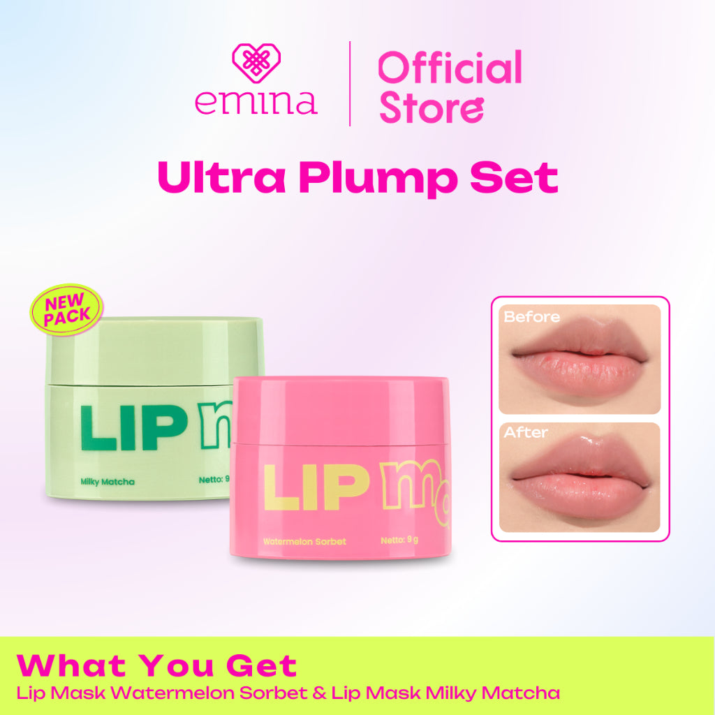 Emina Skin & Lip Care Package #hellohealthyskin (Lip Mask. Lip Scrub, & Sleeping Mask) - Paket Perawatan Bibir dan Kulit Sehat