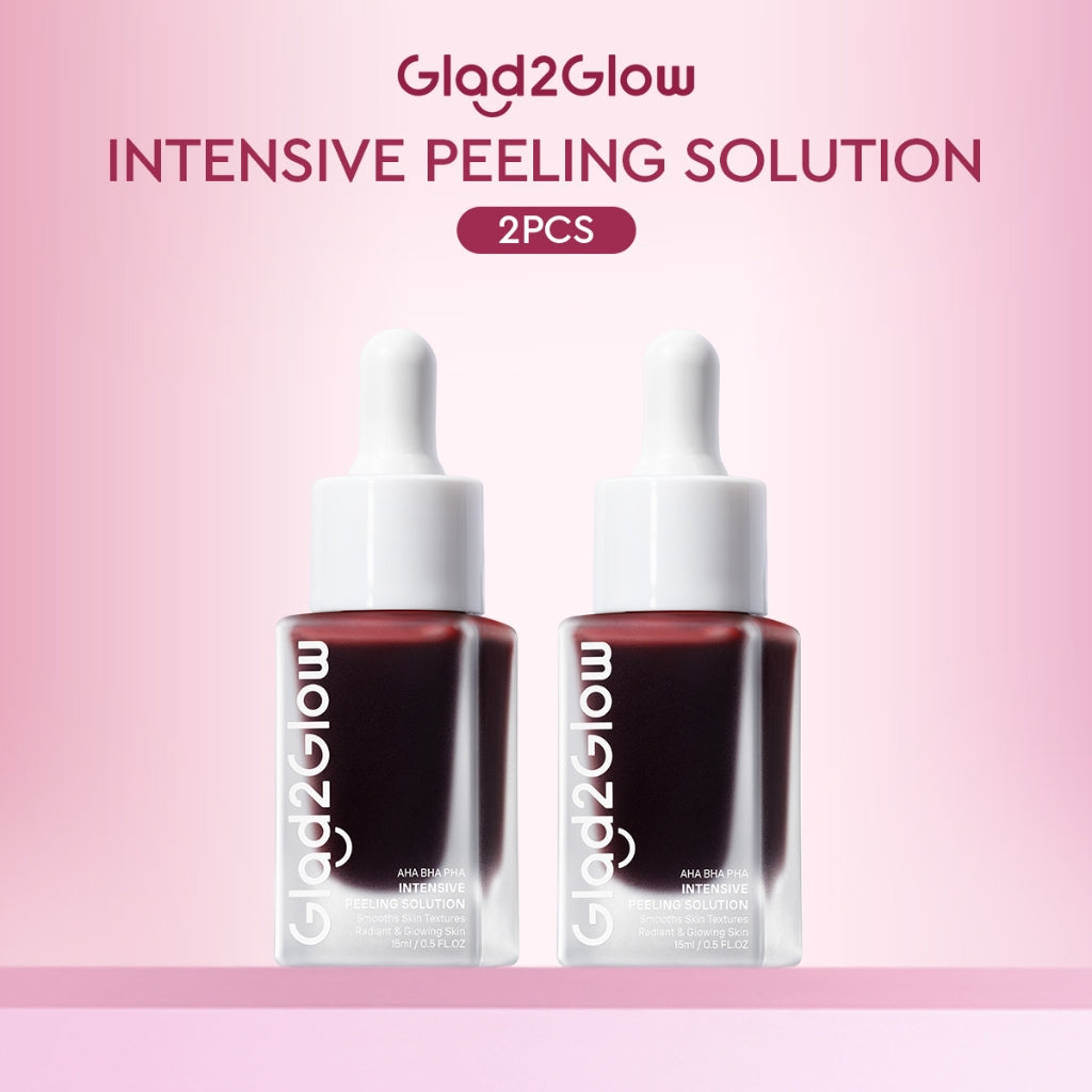 Glad2Glow Peeling Solution Serum Eksfoliasi Wajah 60S Menghaluskan Kulit Anda AHA BHA PHA Intensive serum vitamin c serum wajah white serum wajah glowing dan putih peeling exfoliating serum niacinamide Bahkan warna kulit kulit halus g2glow official store