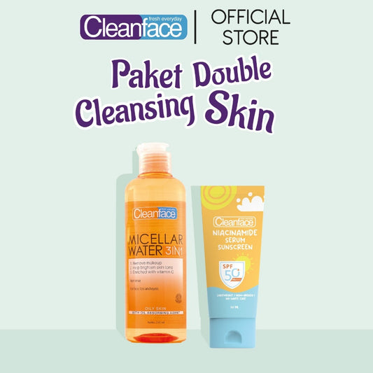 [DAPAT 2] Purbasari Cleanface Micellar Water 250ml & Sunscreen Niacinamide SPF 50++ - Makeup Remover Cleanser