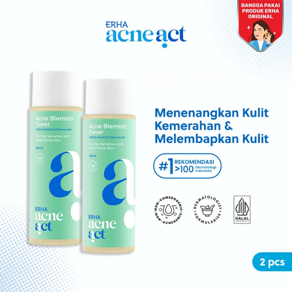 ERHA Twinpack Acneact Witch Hazel Acne Blemish Toner 100 ml