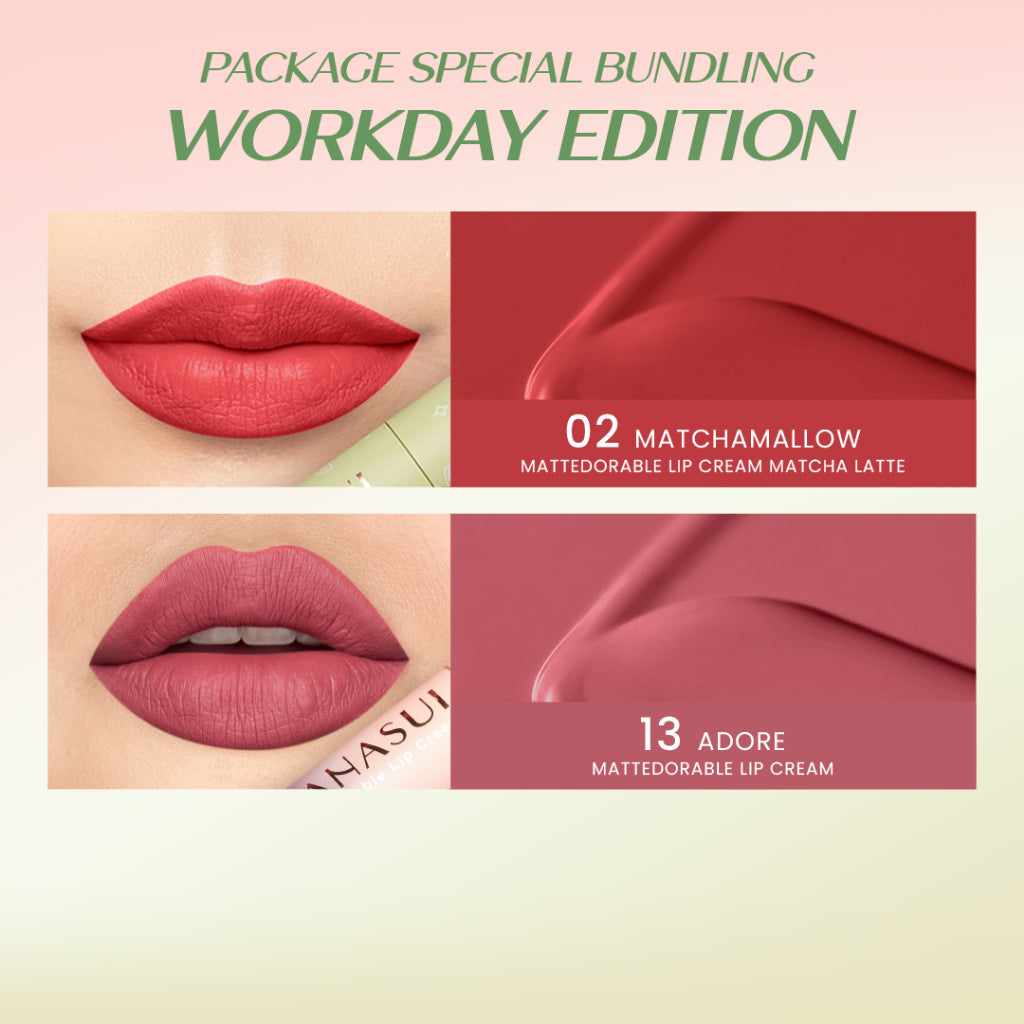 Hanasui Mattedorable Lip Cream Matcha Latte Edition - Lip Cream Double Mouisturizing With Vitamin E Pigmented Velvet Finish & Non - Transferable