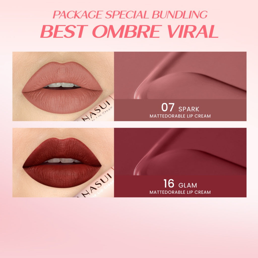 Hanasui Mattedorable Lip Cream - Velvet Matte Finish Melembabkan Ringan Tahan Lama Pigmented Olive Oil Vitamin E