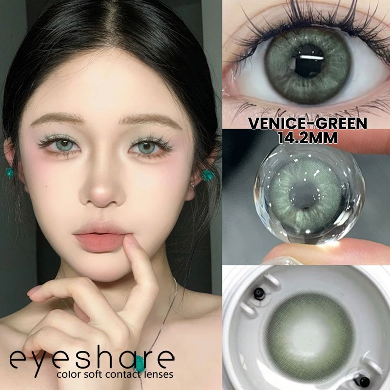 Eyeshare Ocean Darkgray Softlens 1Pasang 14.2mm Big Eyes Softlen Lensa Kontak Warna soflens