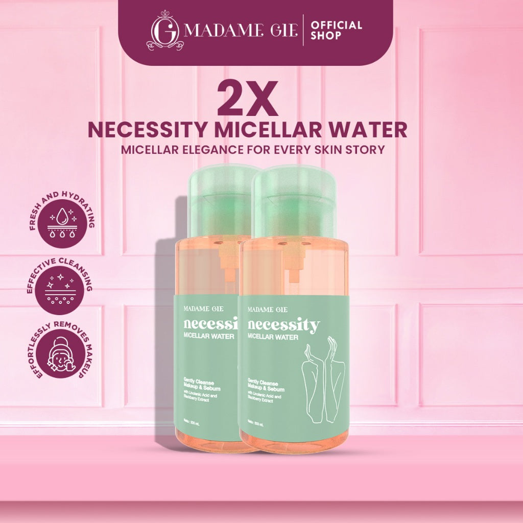 2X Madame Gie Necessity Micellar Water 01 300ml - Make Up Remover Cleansing Water for All Skin Type