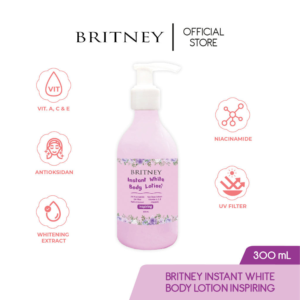 Britney Instant White Body Lotion 300 ML / Hand Body Lotion Mencerahkan