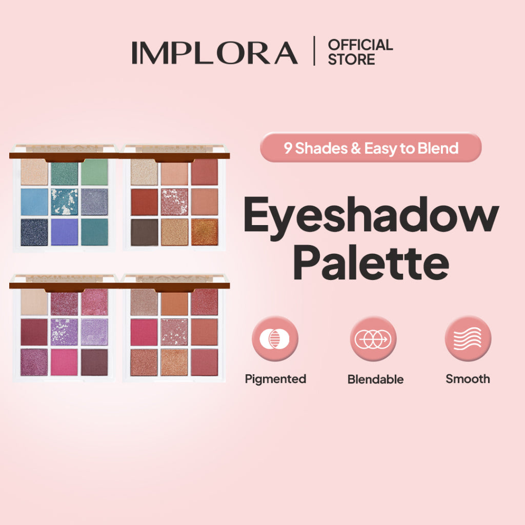 Implora Eyeshadow Palette | Kosmetik Mata | 9 Warna Blenadable Pigmented Halus
