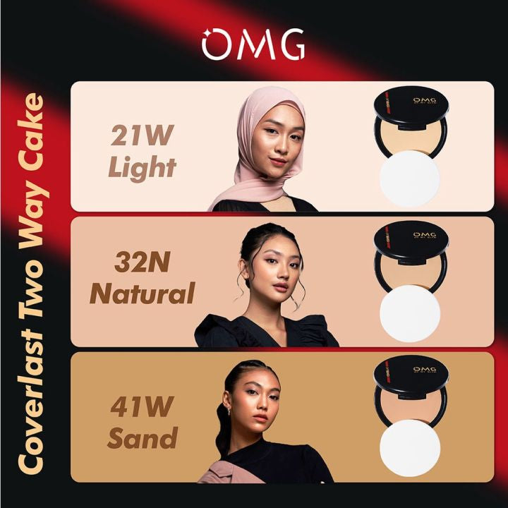 OMG Coverlast Two Way Cake TWC ( Bedak Padat Kontrol Minyak 8 Jam Flawless )