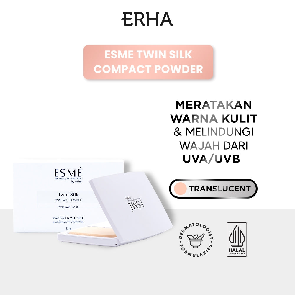 ERHA ESME Twin Silk Compact Powder Translucent 13 gr - Bedak Padat