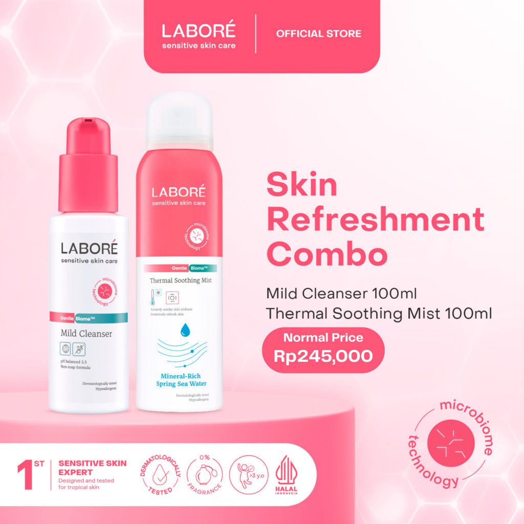 Labore Skin Refreshment Combo Package (Mild Cleanser 100ml, Thermal Soothing Mist 100ml) - Paket Bundle Pembersih Wajah dan Pelembab Wajah Kulit Sensitif