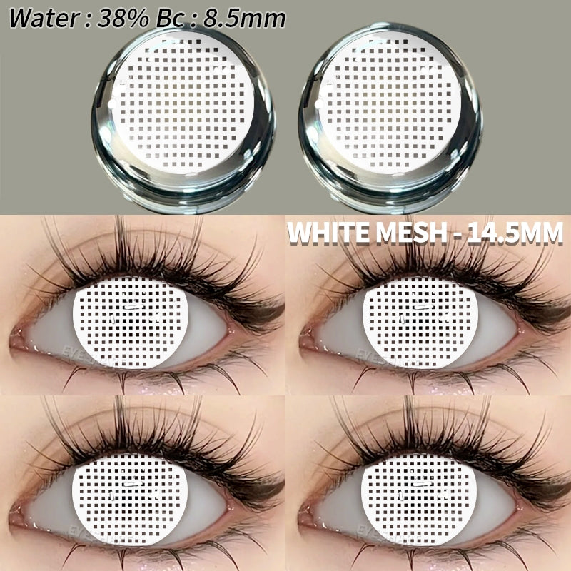 Eyeshare Putih Black Softlens 1Pasang 14.5mm Lensa Kontak Cosplay Softlen