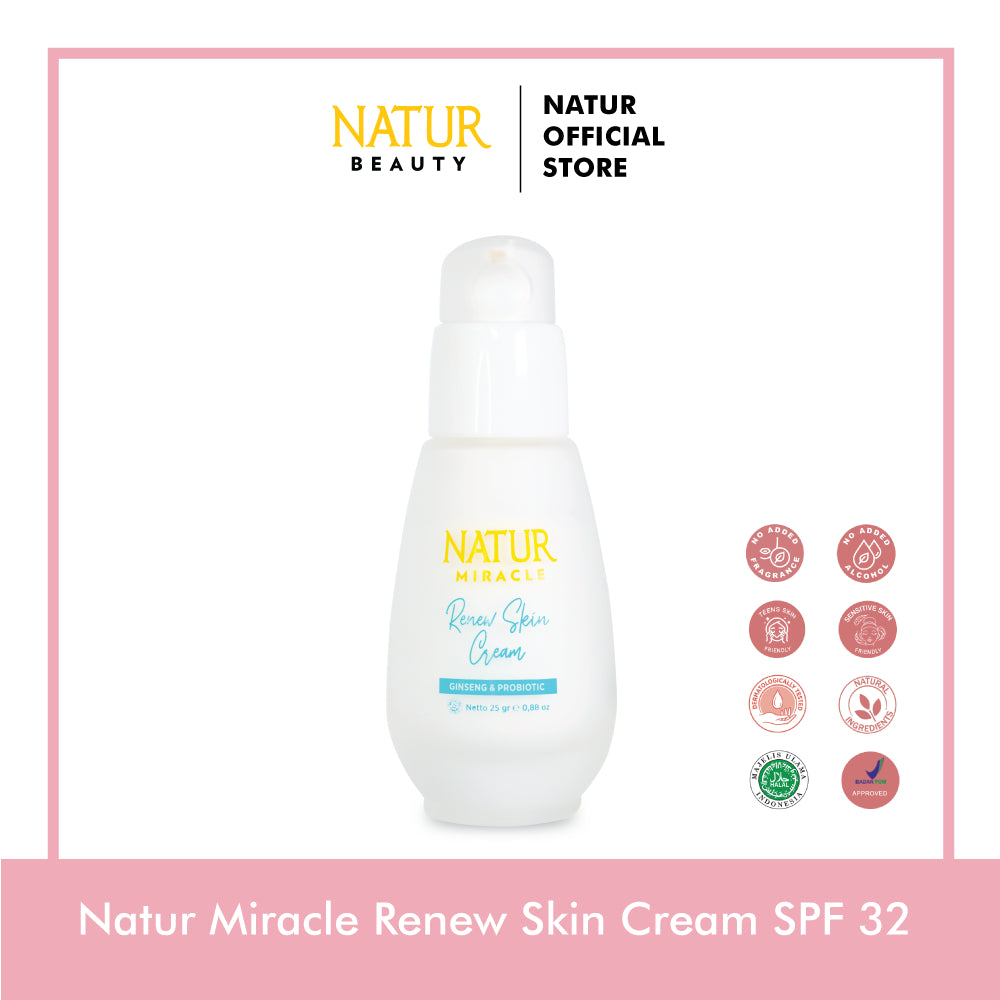Natur Miracle Renew Skin Pollustop Moisturizer SPF 32 - Sunscreen Wajah Anti Aging
