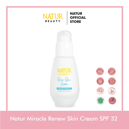 Natur Miracle Renew Skin Pollustop Moisturizer SPF 32 - Sunscreen Wajah Anti Aging