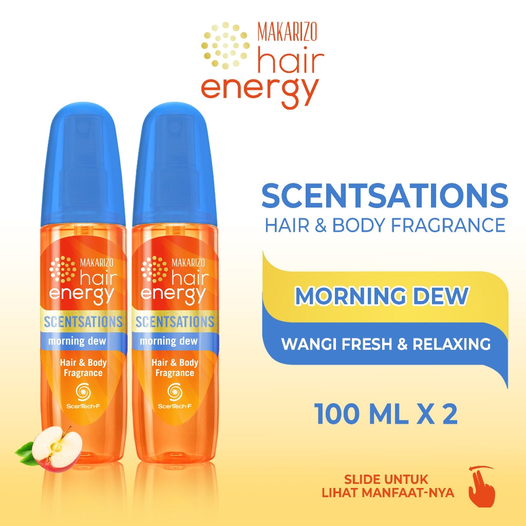 PAKET ISI 2 - Makarizo Hair Energy Scentsations Morning Dew 100 mL Parfum Rambut
