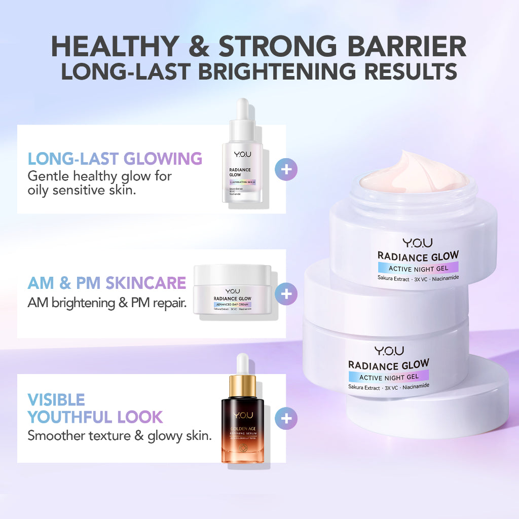 YOU Radiance Glow Active Night Gel Brightening Vitamin C Niacinamide Overnight Hydrating [Hot Selling]