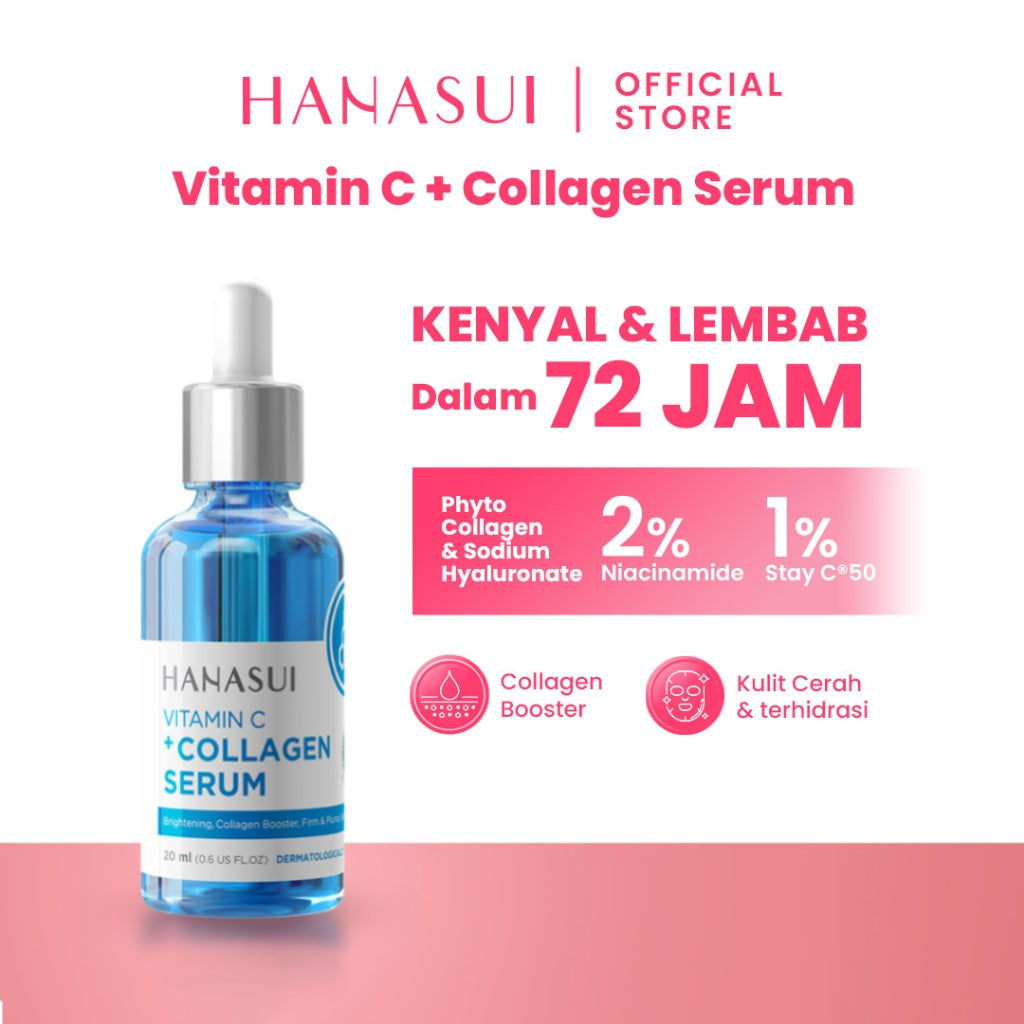 Hanasui Vitamin C + Collagen Serum - Lembap, Hidrasi & Cerah Collagen, 2% Niacinamide & 1% Vitamin C