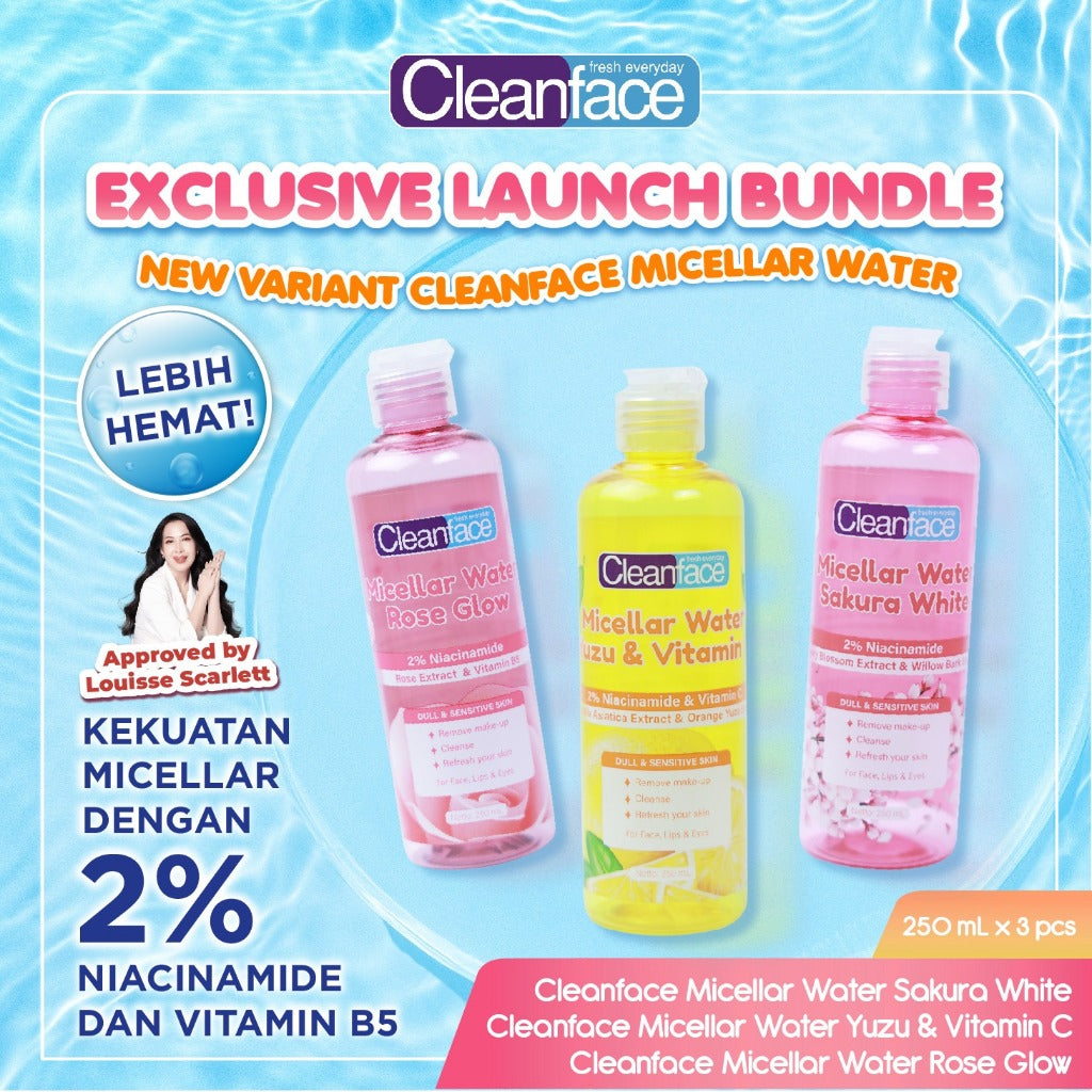 [GET 3] Purbasari Cleanface Micellar Water 250 ml / Pembersih Wajah / Pembersih Makeup Waterproof