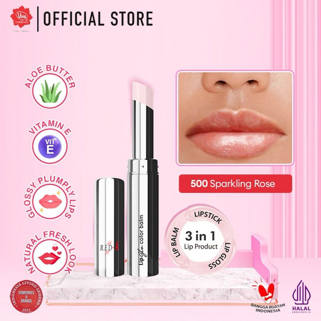 Red-A Lip Glo Color Balm 3 in 1 - LIPBALM, LIPGLOSS & LIPSTICK (tersedia 9 varian warna)