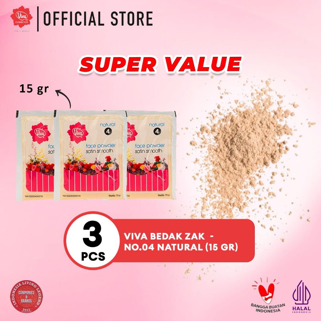 [Super Value !!!] Viva Bedak Zak (Refill - Face Powder) - Tersedia 3 Varian Warna (Isi 3 Pcs)