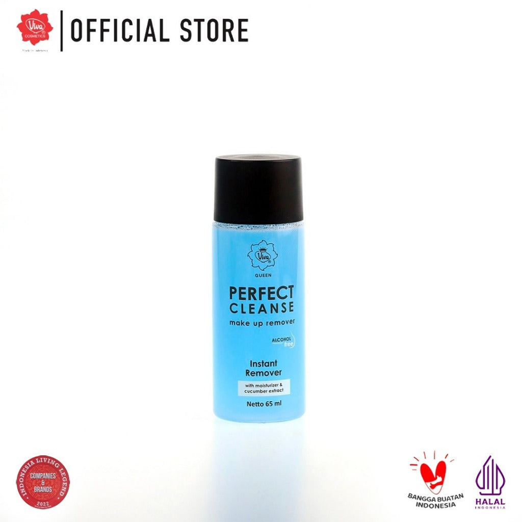 Viva Queen Perfect Cleanse Make Up Remover ALCOHOL FREE with Moisturizer & Cucumber Extract (INSTANT REMOVER) - 65ml