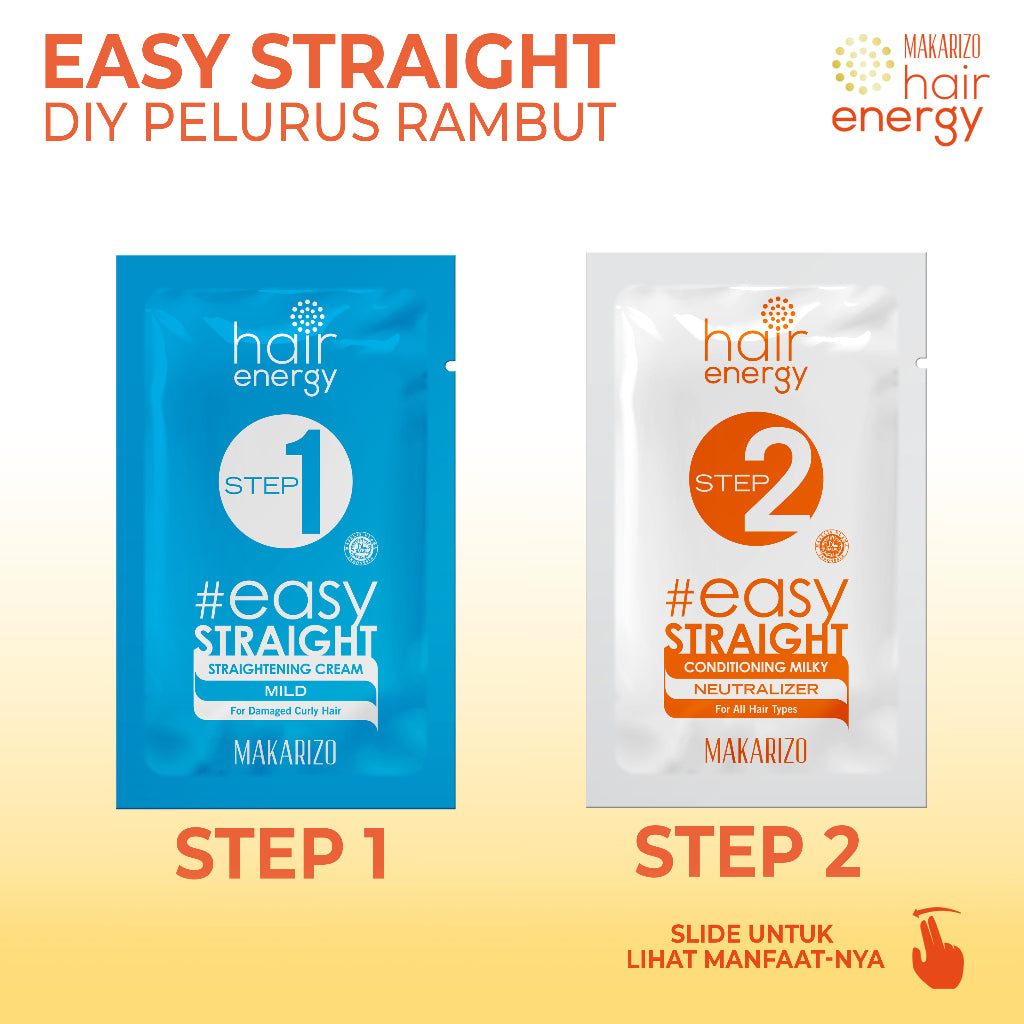Makarizo Hair Energy Easy Straight - MILD 80 mL Pelurus Rambut