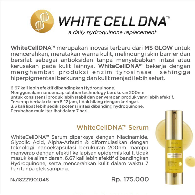 MS GLOW SERUM WHITE CELL DNA / WCD