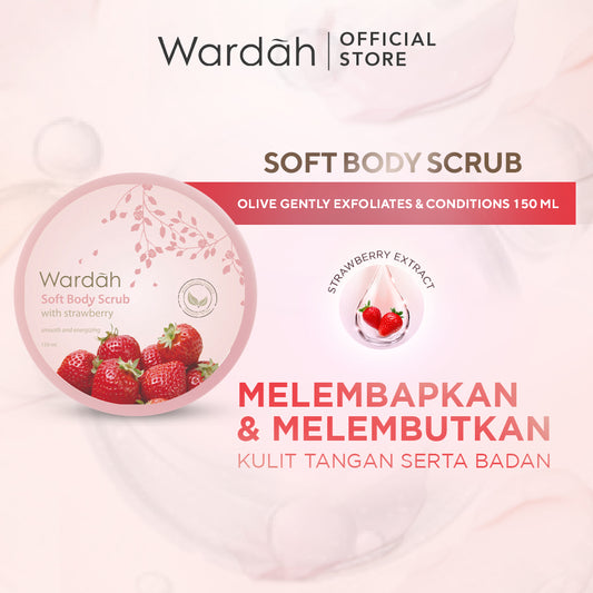 Wardah Soft Body Scrub 150 ml - Scrub Badan Melembabkan - Dilengkapi dengan Olive Oil yang dapat Mengangkat Sel Kulit Mati - Bulir Scrub Lembut Dan Wangi