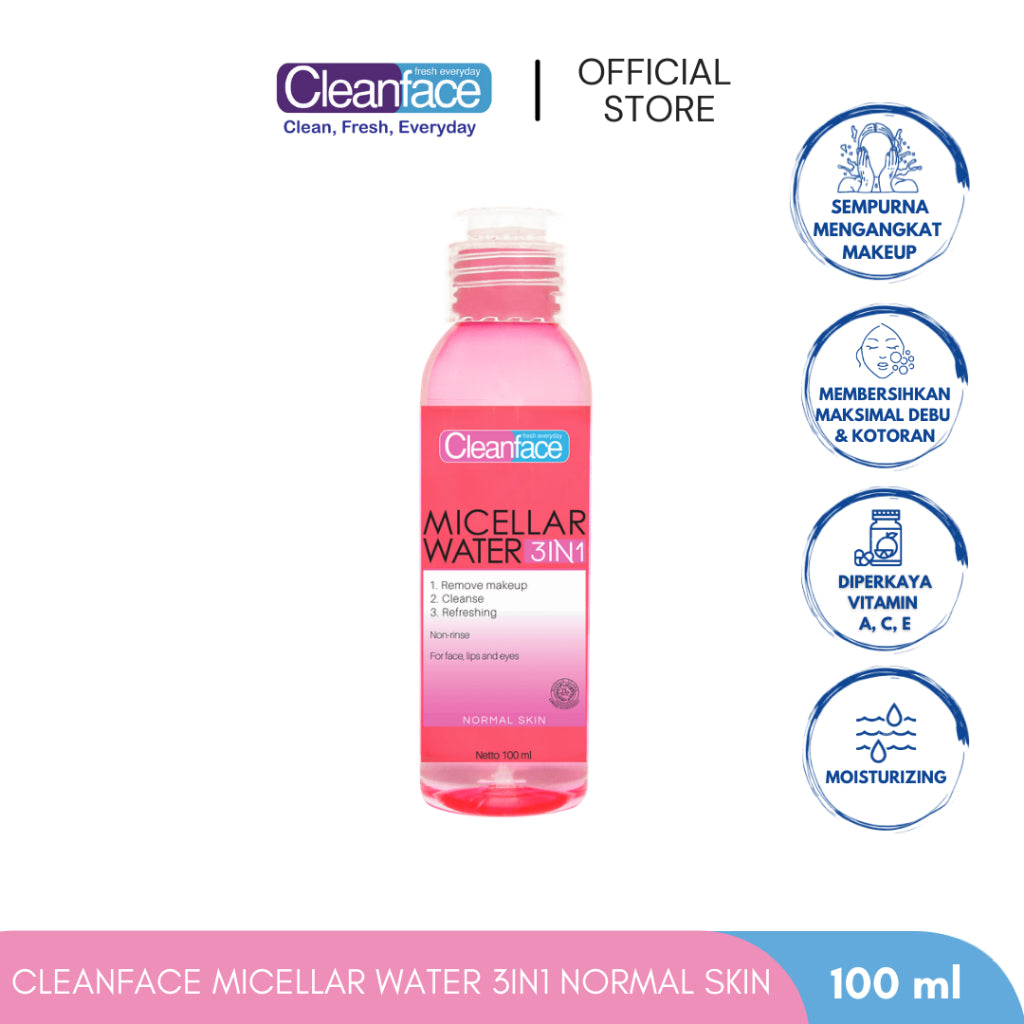 [Lebih Murah] Purbasari Cleanface Micellar Water 100 ml / Pembersih Wajah / Pembersih Makeup Waterproof