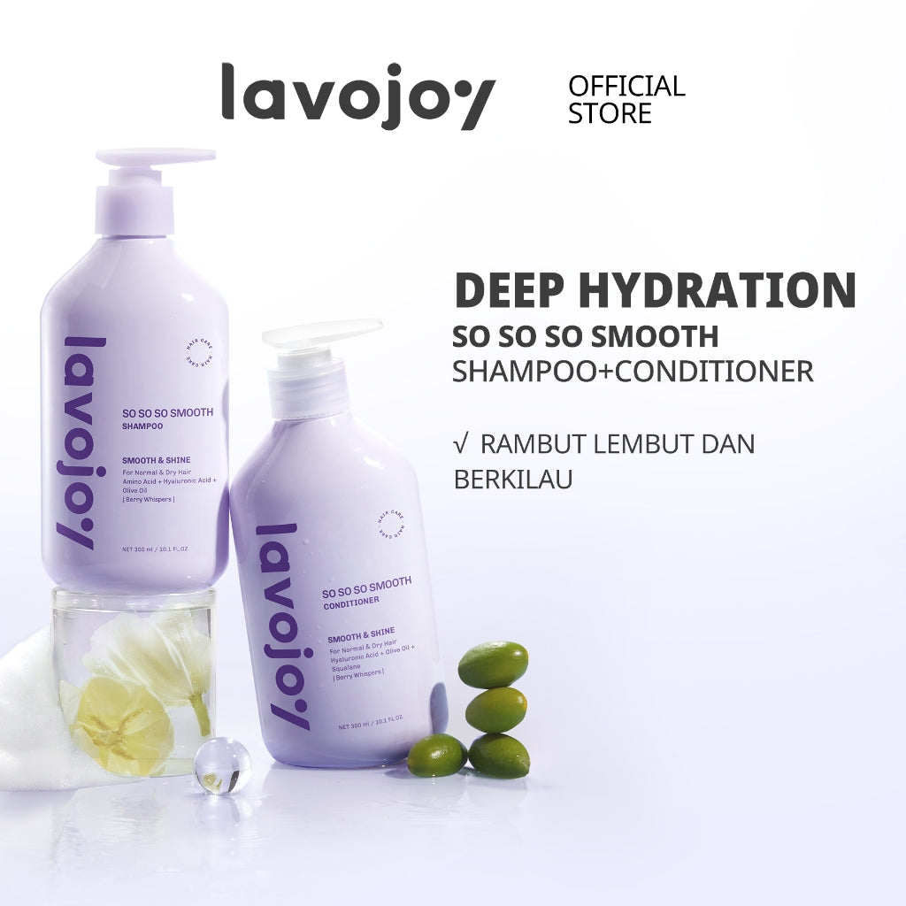 Lavojoy So So So Smooth Shampoo | Membersihkan Rambut Dan Kulit Kepala | Mengurangi Rambut Kusut | Mengkilaukan Rambut | Menutrisi Rambut | Menghaluskan Rambut
