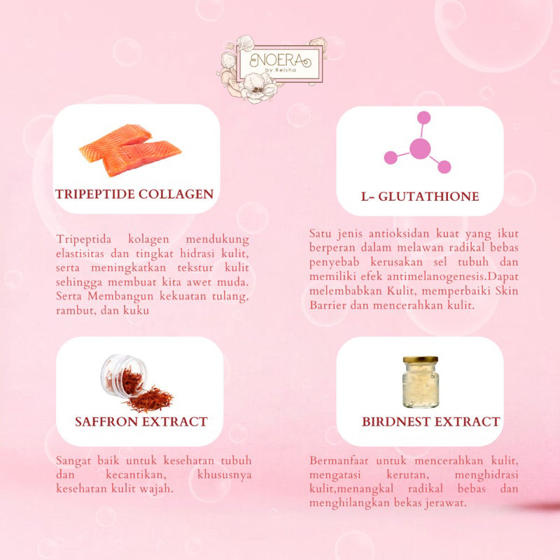 Noera Collagen Drink Mini Improved Formula  - Travel Size | Minuman Pencerah Kulit with L-Glutathione | Collagen Beauty Drink