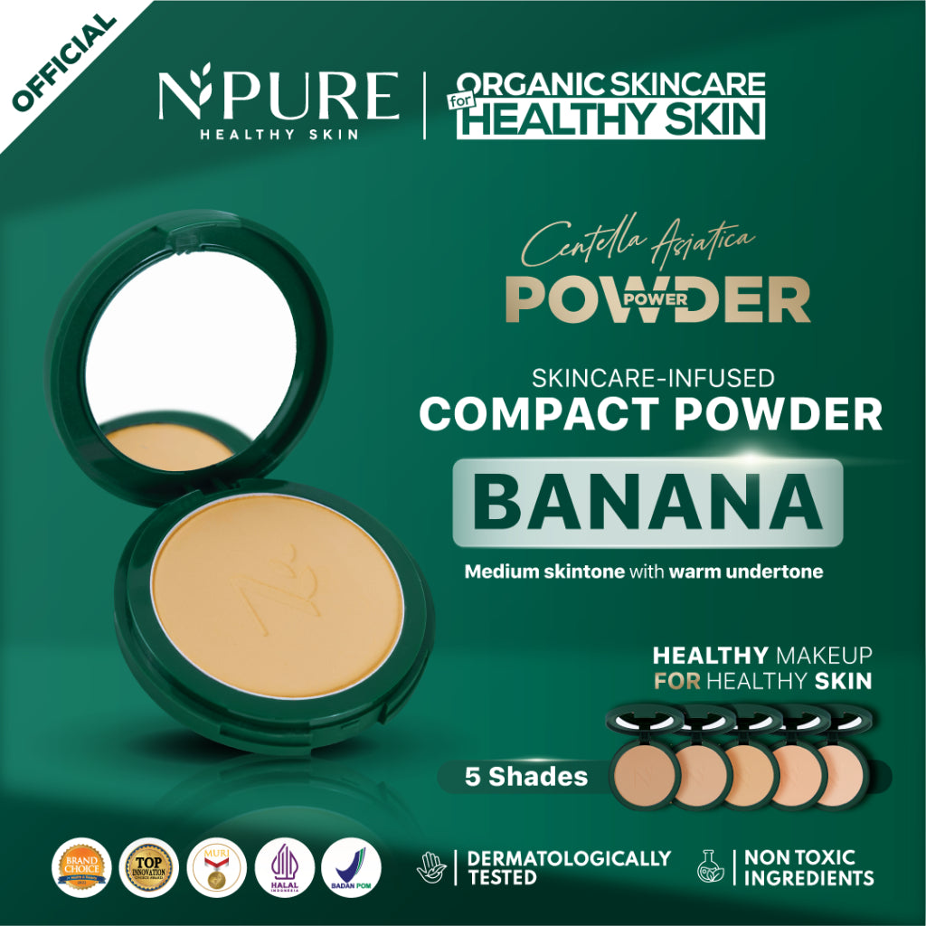 NEW BUNDLE - NPURE Acne Power Cover Power Powder + Power Glow Lip Oil / Set Makeup / Daily Use / Makeup Harian / Makeup Lebaran / Untuk Semua Jenis Kulit