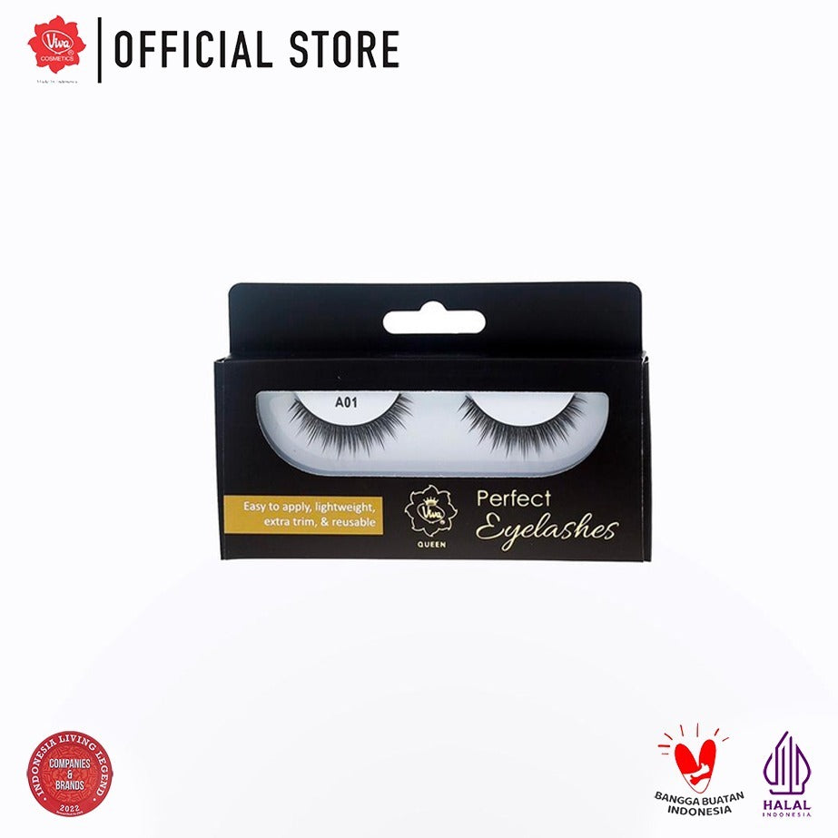 Viva Queen Perfect Eyelashes Series A - REUSABLE, LIGHT WEIGHT & EXTRA TRIM (Strip Lashes-Tersedia 9 Pilihan Bulu Mata)