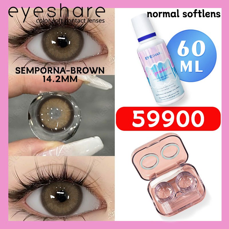 Eyeshare 1Pasang Softlens 14.5mm + Solution Cairan 60ml + kotak cermin