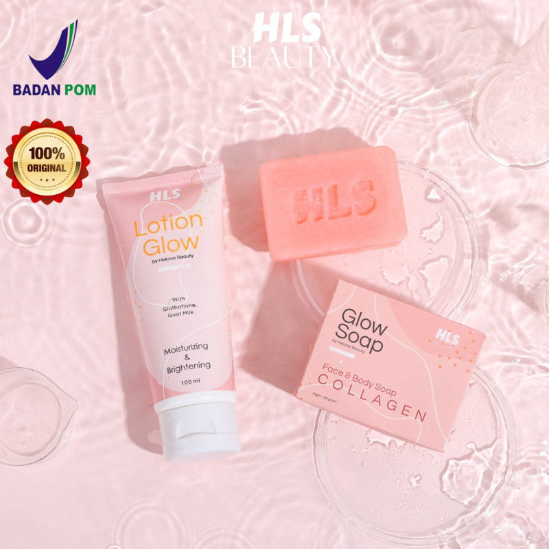 Paket Super Brightening Jerawat punggung & Bekas Luka Heloise Beauty (lotion glow + glow soap collagen) BPOM