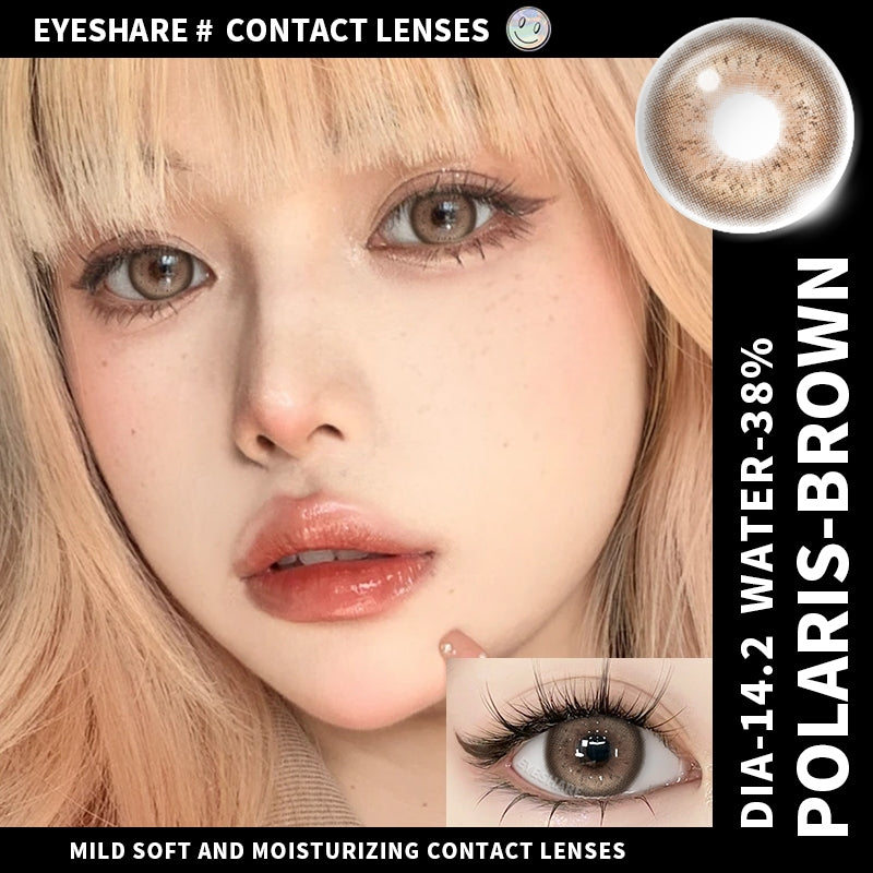 Eyeshare (COD) Polaris Brown Softlens 14.2mm 1Pasang Lensa Kontak