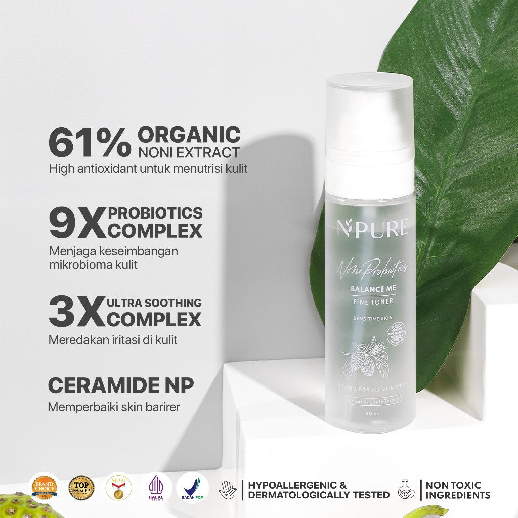 NPURE Toner Noni / Balance Me / Toner Kulit Sensitif Kemerahan / Toner Hypoallergenic / Semua Jenis Kulit / Eczema / Ceramide