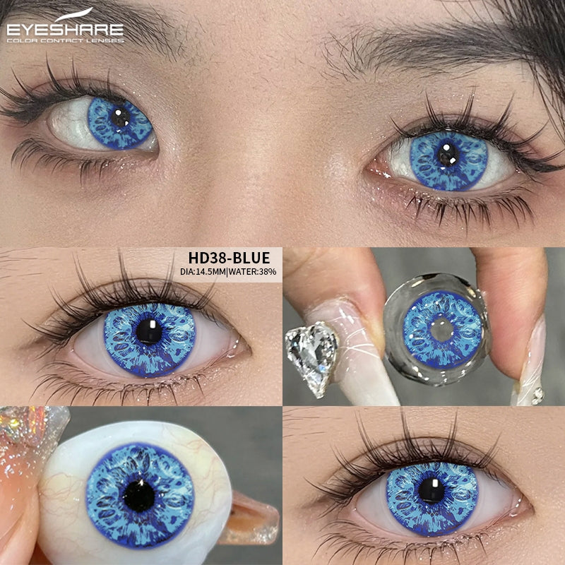 Eyeshare Putih Black Softlens 1Pasang 14.5mm Lensa Kontak Cosplay Softlen