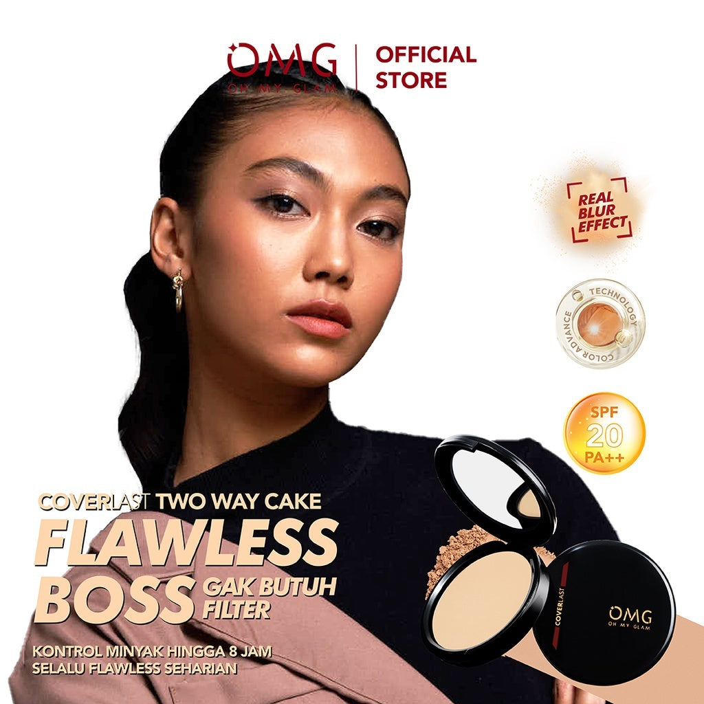 OMG Coverlast Two Way Cake TWC ( Bedak Padat Kontrol Minyak 8 Jam Flawless )