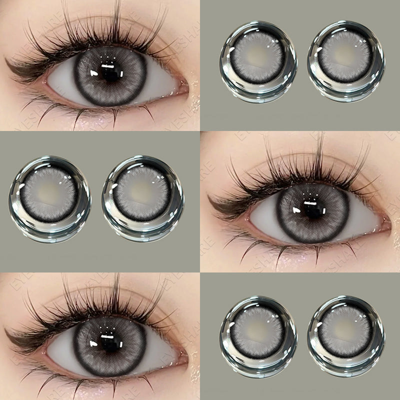 Eyeshare Softlens14.5mm Big Eyes Soft Colored Contact lenses Gray Soflen Mata Yearly Use