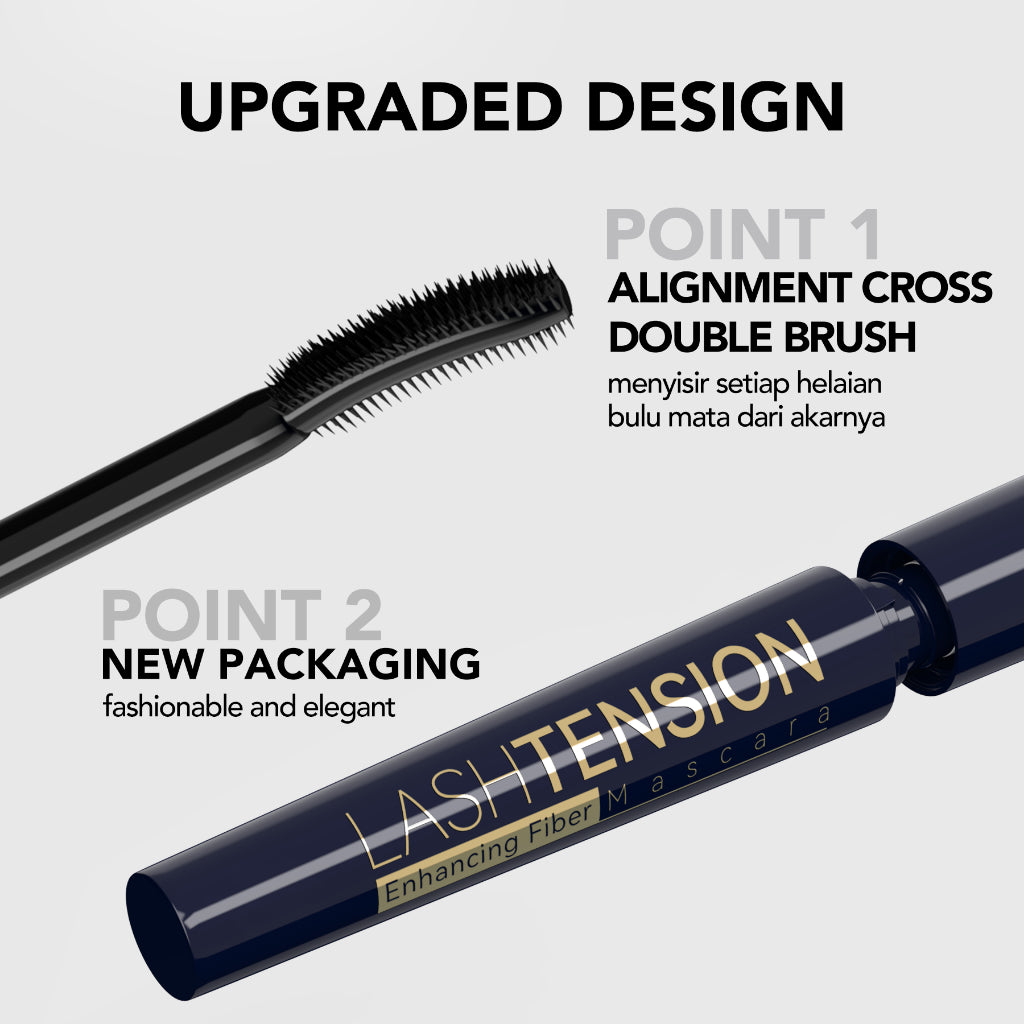 YOU Lashtension Enhancing Fiber Mascara Maskara Waterproof Tahan 12 Jam Lash Lift Kosmetik Mata