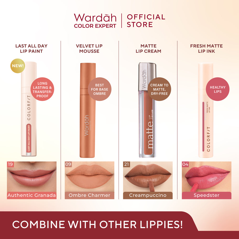 [LIPCALL] WARDAH Colorfit Lip Paint Around the World -  Lip Cream Tahan Lama Hingga 12 Jam, Transferproof, Pigmented -Liptint-Lip-Stain-Lipgloss-Lipstik-Lip Tint-Lip Matte-Lipstick-Lipcream-Lip Longlasting Waterproof Tahan Lama-Makeup-Lipbrary