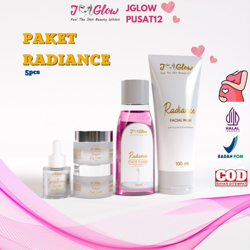 Jglow Skincare Paket Super Radiance Whitening Cream normal skin Skin glowing BPOM Halal Original