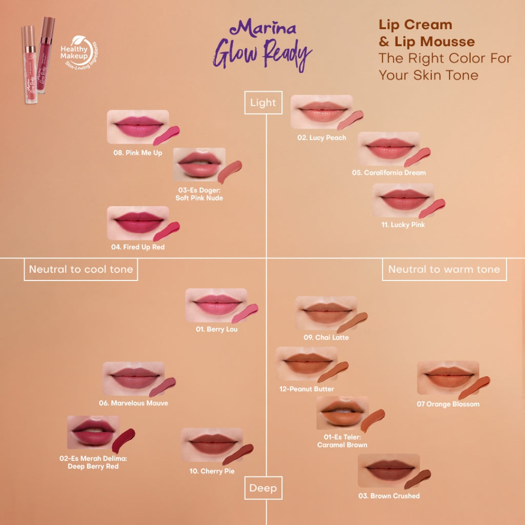 Marina Glow Ready Lip Mousse Limited Edition 5ml - Exp Date : 02.2026