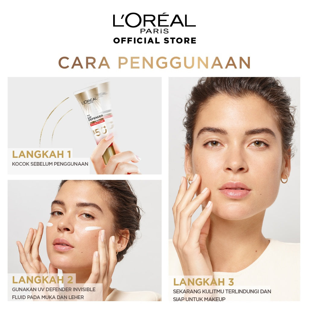 L'Oreal Paris UV Defender SPF 50+ PA++++ 30ml - Long UVA Skincare L'Oreal Untuk Melindungi Kulit Dari Tanda Penuaan Oleh Sinar UV
