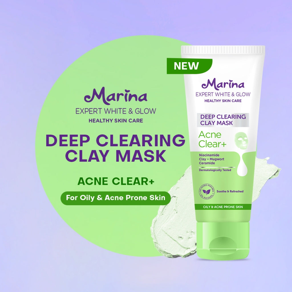 Marina Expert White and Glow Face Mask Acne Clear 50ml [1pcs] - Exp Date : 03.2026