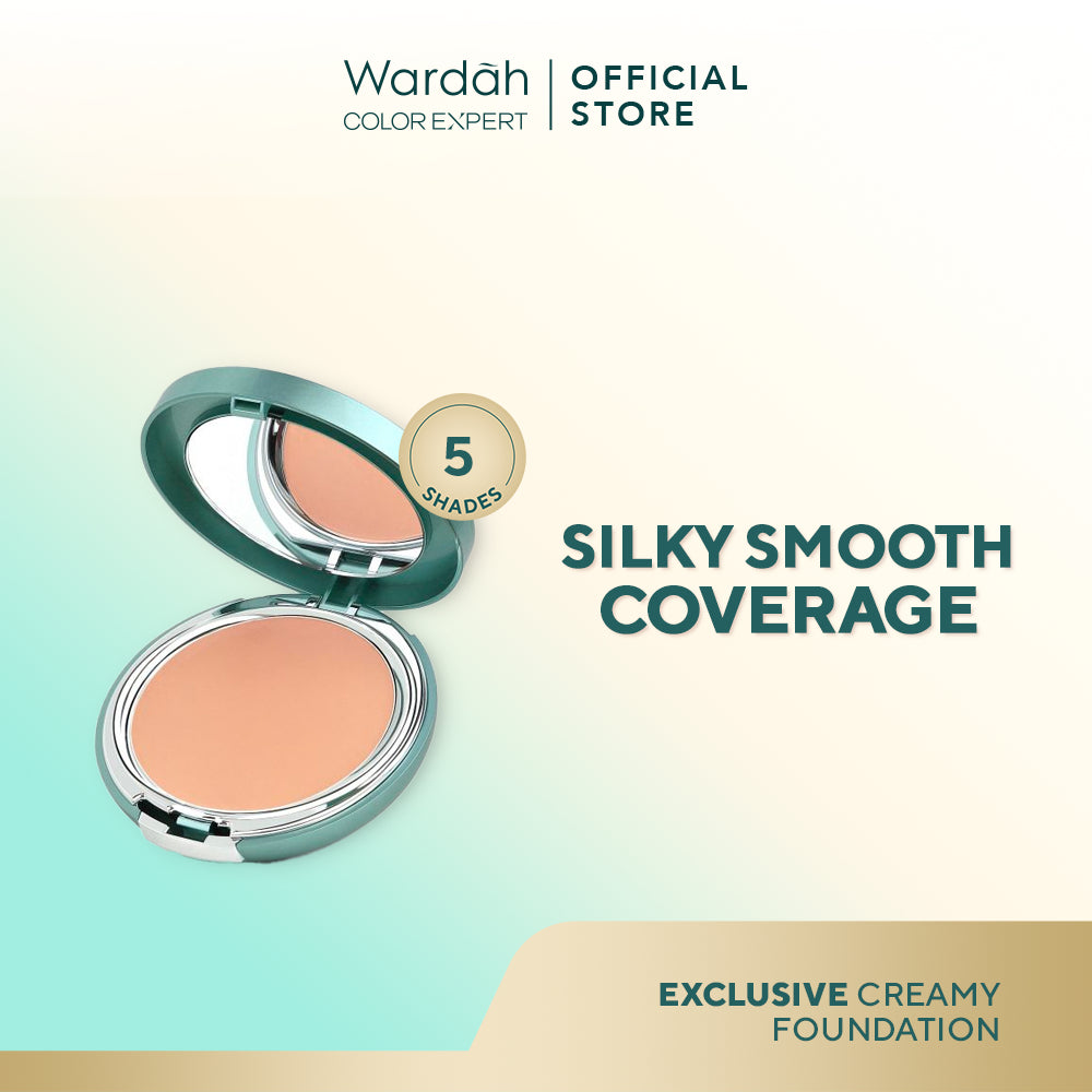 WARDAH Exclusive Creamy Foundation UV Protection - Foundation Cream Dengan Coverage Tinggi dan Tahan Lama - Makeup - Cocok Dipakai dengan Cushion