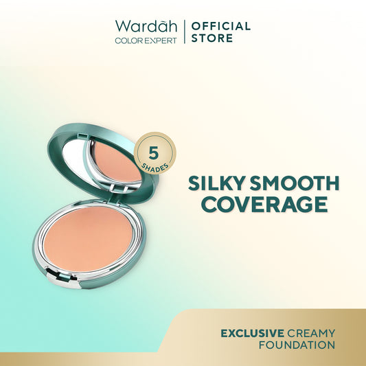 WARDAH Exclusive Creamy Foundation UV Protection - Foundation Cream Dengan Coverage Tinggi dan Tahan Lama - Makeup - Cocok Dipakai dengan Cushion