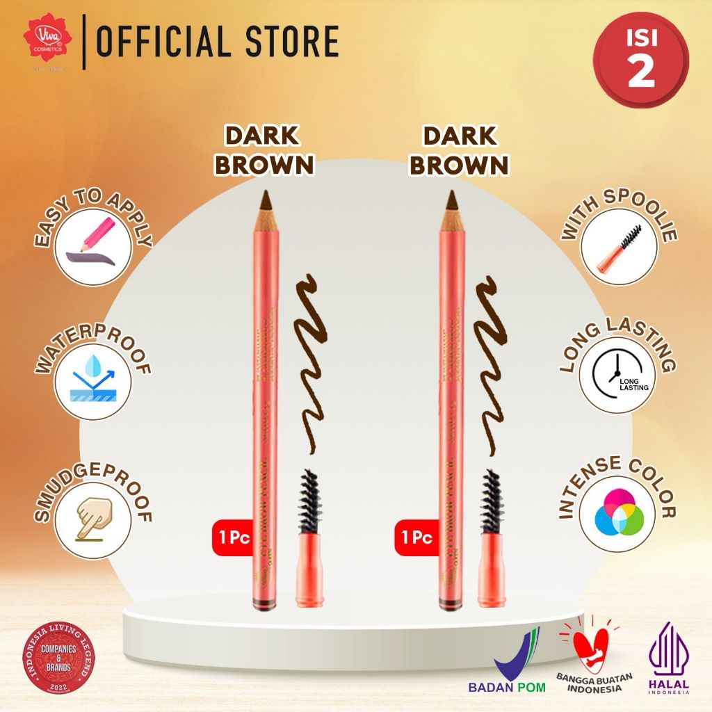 [Super Pack !!!] Viva Queen Eye Brow Pencil (WATERPROOF, SMUDGEPROOF & TRANSFERPROOF)  - tersedia 3 varian warna