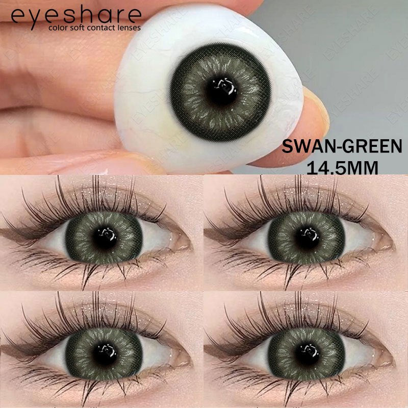 Eyeshare Gray Lensa Kontak 1Pasang 14.5mm Soflen Soflens Big eye Contact lens